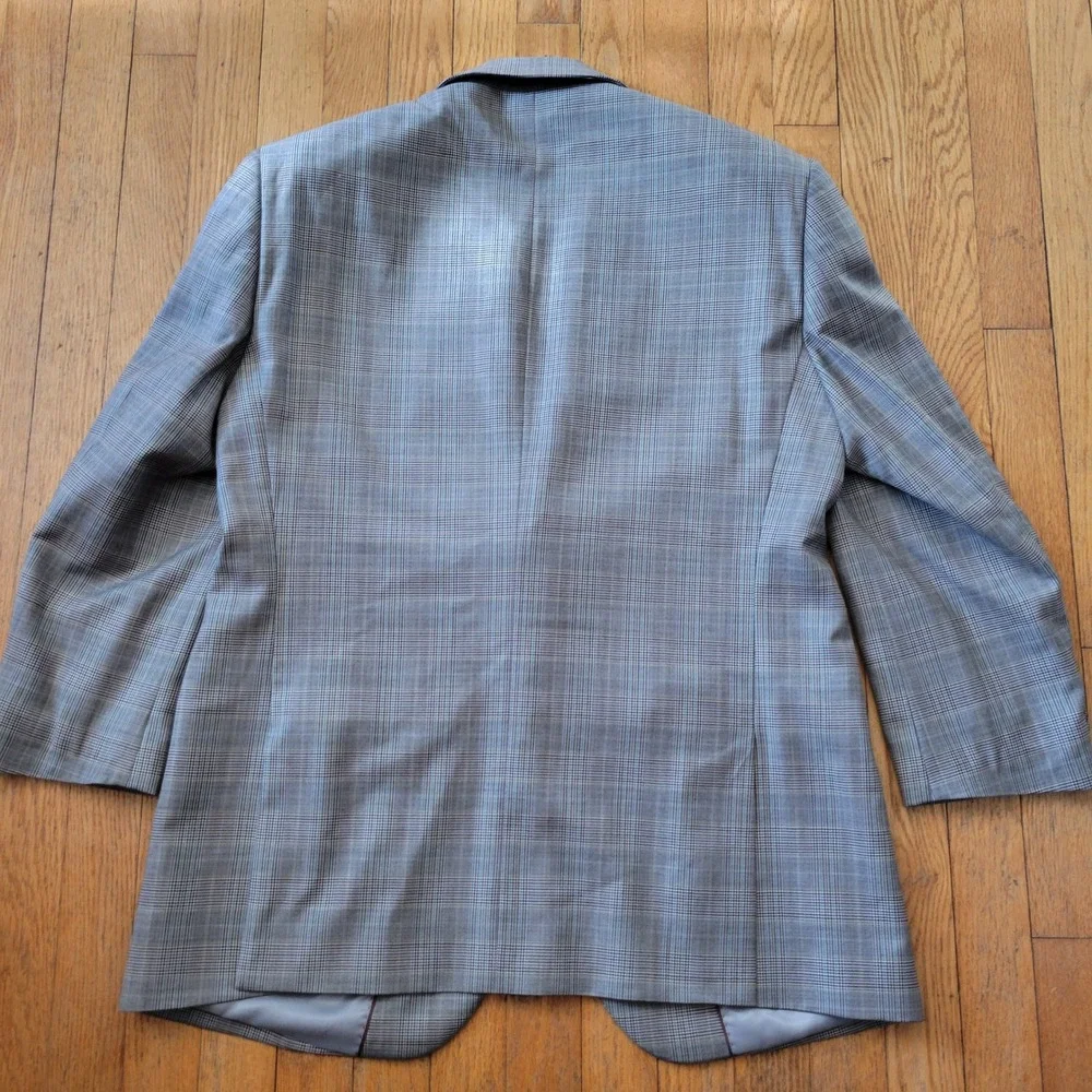 Paul Fredrick 39S Wool Suit Gray Glen‎ Plaid 2 Pc Suit Blazer Pants Preppy Twee